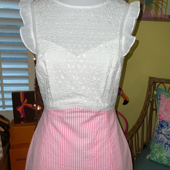 Lilly Pulitzer NWT Maya Shift Dress Pink Tropics Seersucker Size 00,0,2,12,16 - Picture 3 of 16